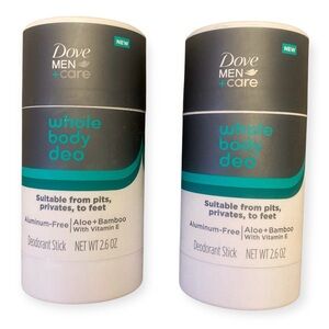 Lot 2 Dove Men Care Whole Body Deodorant Stick Aluminum free Aloe Bamboo 2.6 oz